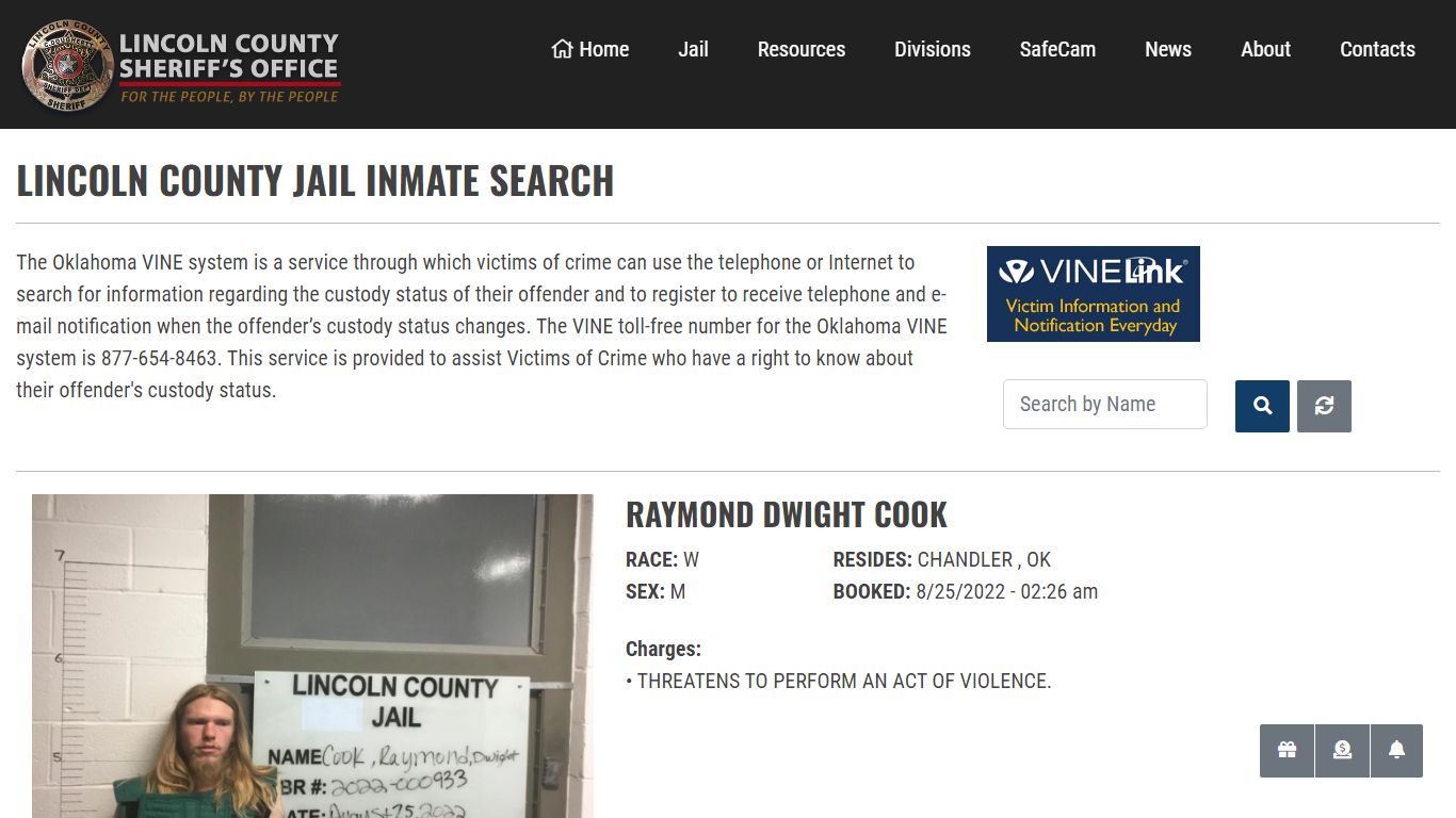 Inmate Search - Lincoln County Sheriff's Office